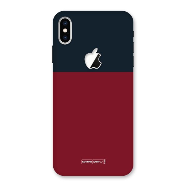 Maroon and Navy Blue Back Case for iPhone XS Max Apple Cut