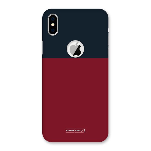 Maroon and Navy Blue Back Case for iPhone X Logo Cut