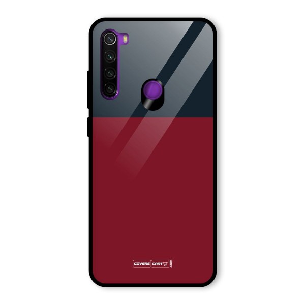 Maroon and Navy Blue Glass Back Case for Redmi Note 8