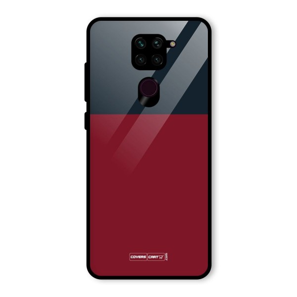 Maroon and Navy Blue Glass Back Case for Redmi Note 9