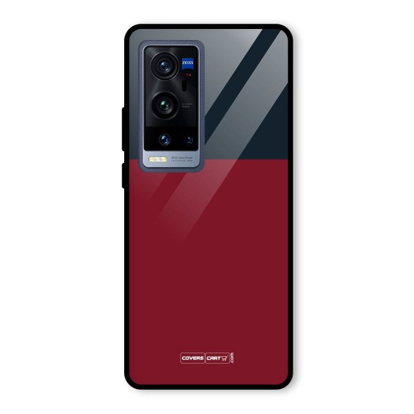 Maroon and Navy Blue Glass Back Case for Vivo X60 Pro Plus
