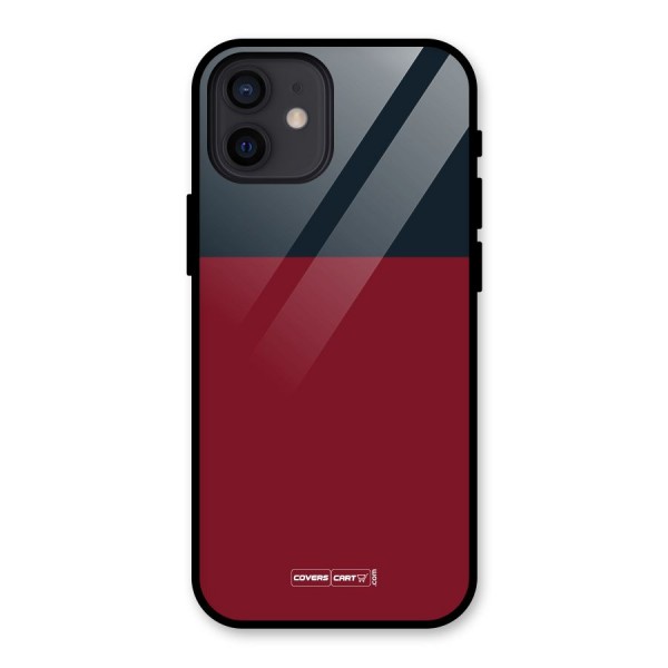 Maroon and Navy Blue Glass Back Case for iPhone 12