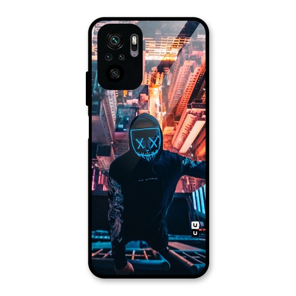 Mask Guy Climbing Building Glass Back Case for Redmi Note 10