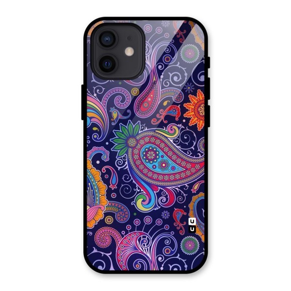 Mehendi Pattern Glass Back Case for iPhone 12