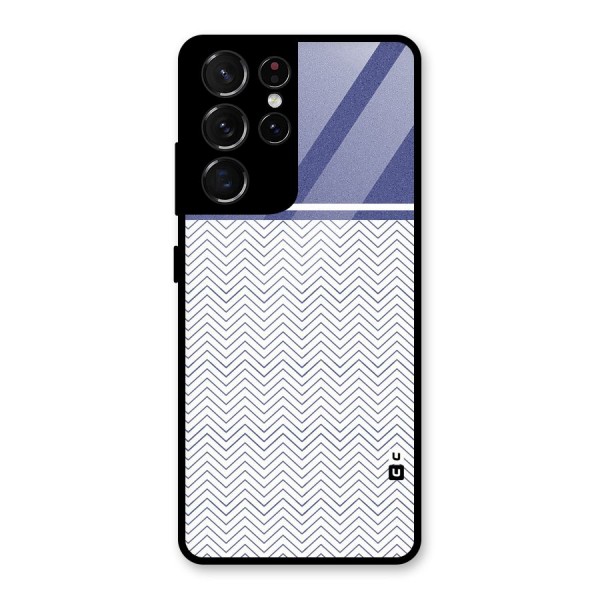 Melange Striped Pattern Glass Back Case for Galaxy S21 Ultra 5G