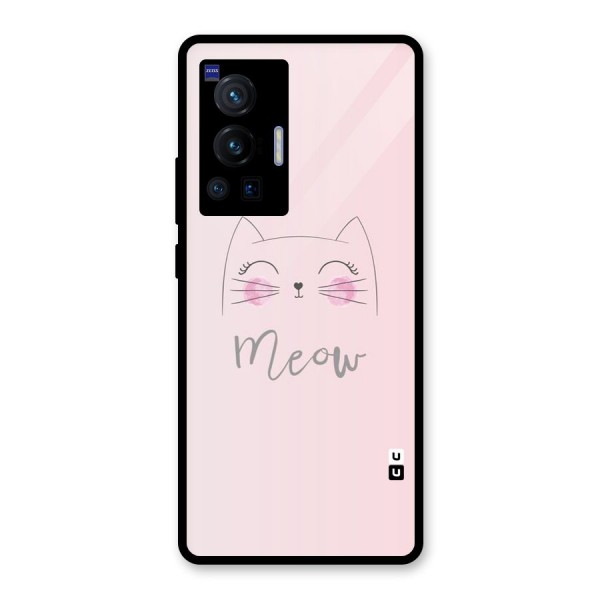 Meow Pink Glass Back Case for Vivo X70 Pro