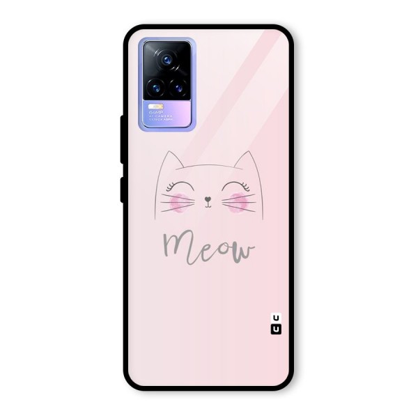 Meow Pink Glass Back Case for Vivo Y73