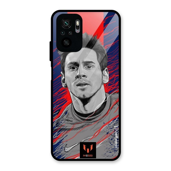 Messi For FCB Glass Back Case for Redmi Note 10