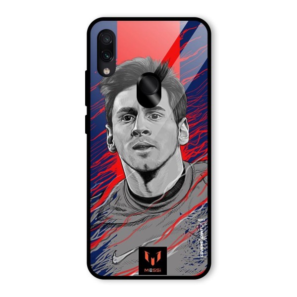 Messi For FCB Glass Back Case for Redmi Note 7 Pro