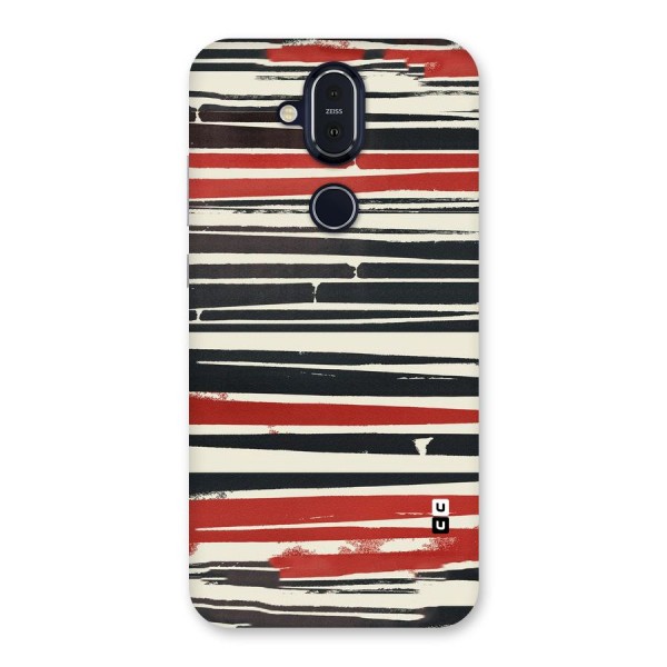 Messy Vintage Stripes Back Case for Nokia 8.1