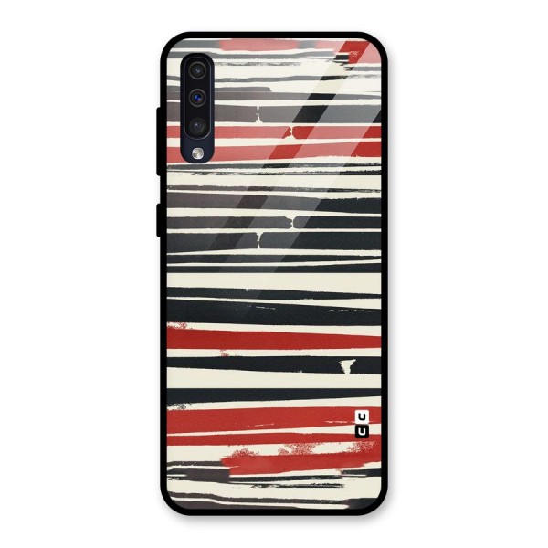 Messy Vintage Stripes Glass Back Case for Galaxy A50