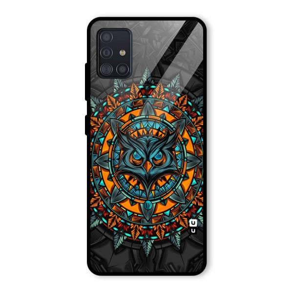Mighty Owl Artwork Glass Back Case for Galaxy A51