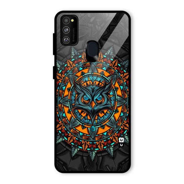 Mighty Owl Artwork Glass Back Case for Galaxy M30s