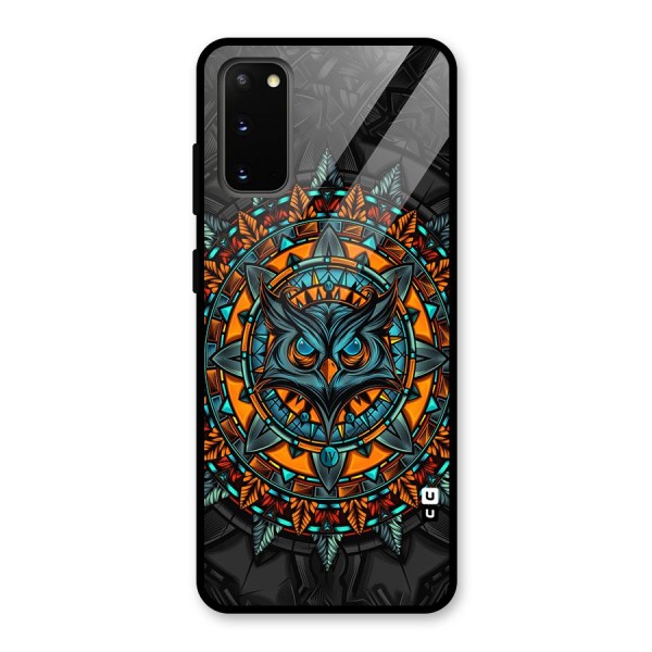 Mighty Owl Artwork Glass Back Case for Galaxy S20