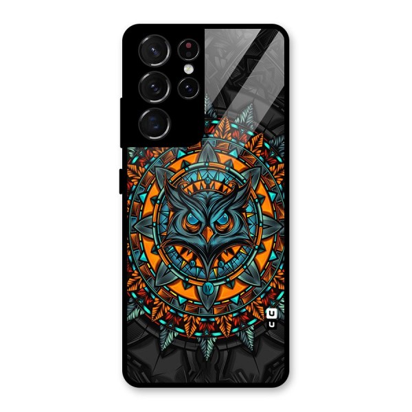 Mighty Owl Artwork Glass Back Case for Galaxy S21 Ultra 5G