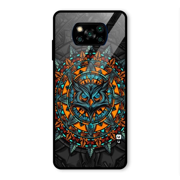Mighty Owl Artwork Glass Back Case for Poco X3 Pro