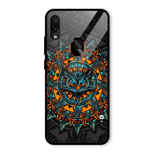 Mighty Owl Artwork Glass Back Case for Redmi Note 7