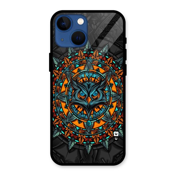 Mighty Owl Artwork Glass Back Case for iPhone 13 Mini