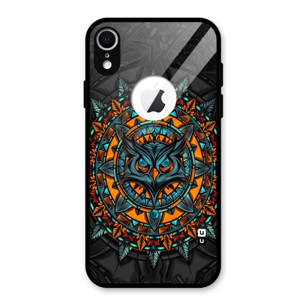 Mighty Owl Artwork Glass Back Case for iPhone XR Logo Cut