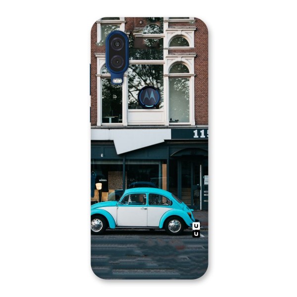Mini Blue Car Back Case for Motorola One Vision