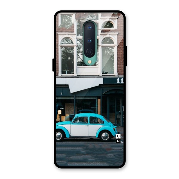 Mini Blue Car Glass Back Case for OnePlus 8