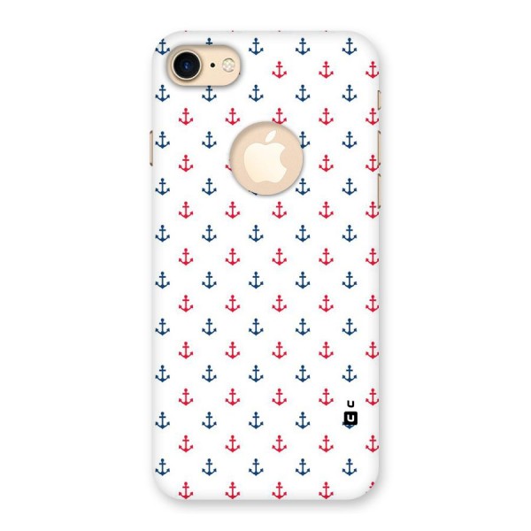 Minimal Anchor Pattern Back Case for iPhone 7 Logo Cut