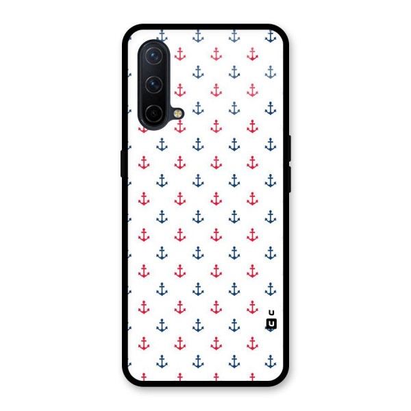 Minimal Anchor Pattern Glass Back Case for OnePlus Nord CE 5G