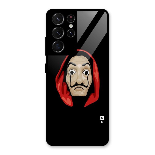 Money Heist Mask Glass Back Case for Galaxy S21 Ultra 5G