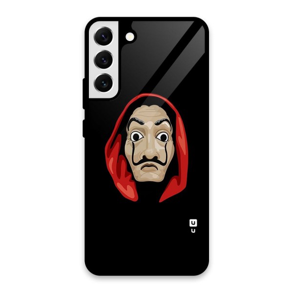 Money Heist Mask Glass Back Case for Galaxy S22 Plus 5G