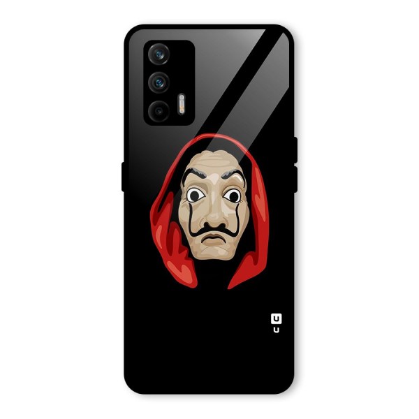 Money Heist Mask Glass Back Case for Realme X7 Max
