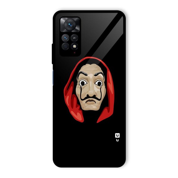 Money Heist Mask Glass Back Case for Redmi Note 11 Pro Plus 5G