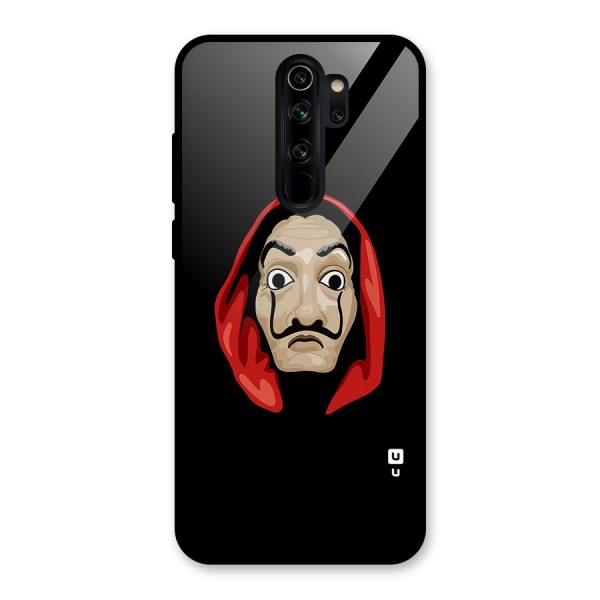 Money Heist Mask Glass Back Case for Redmi Note 8 Pro