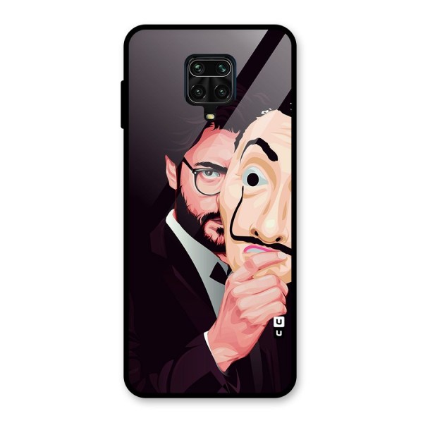 Money Heist Professor Art Glass Back Case for Redmi Note 9 Pro