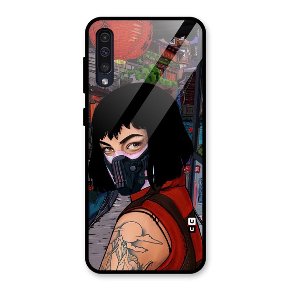 Money Heist Tokyo Mask Glass Back Case for Galaxy A30s