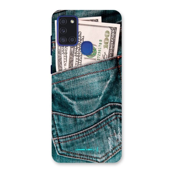 Money in Jeans Back Case for Galaxy A21s