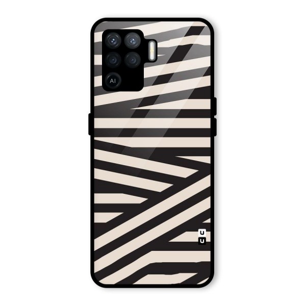 Monochrome Lines Glass Back Case for Oppo F19 Pro