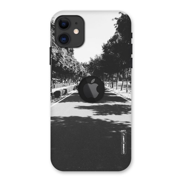 Monochrome Path Back Case for iPhone 11 Logo Cut