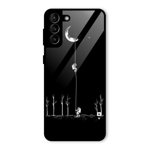 Moon Man Glass Back Case for Galaxy S21 Plus