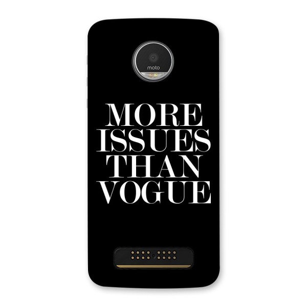 More Issues than Vogue (Black) Back Case for Moto Z Play