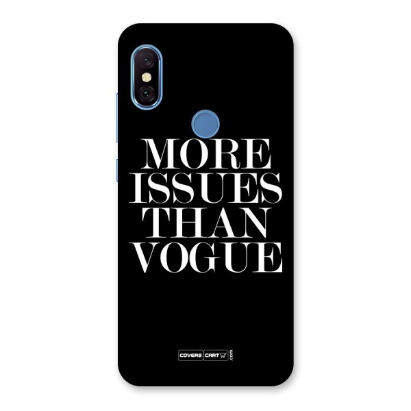 More Issues than Vogue (Black) Back Case for Redmi Note 6 Pro