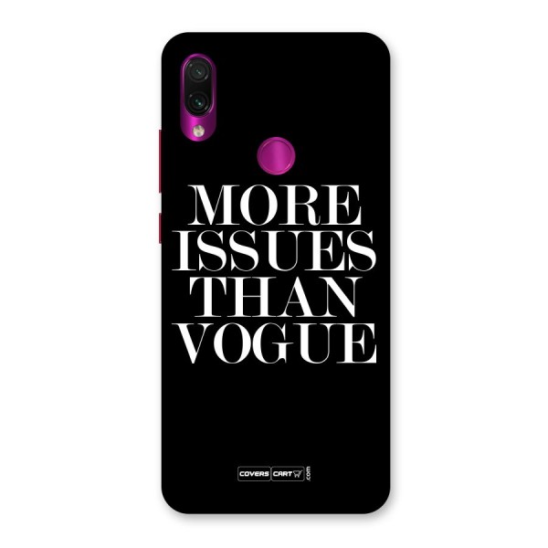 More Issues than Vogue (Black) Back Case for Redmi Note 7 Pro