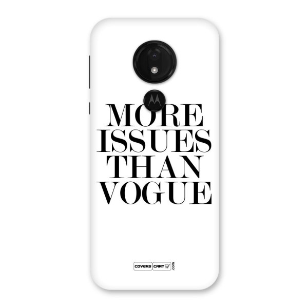 More Issues than Vogue (White) Back Case for Moto G7 Power