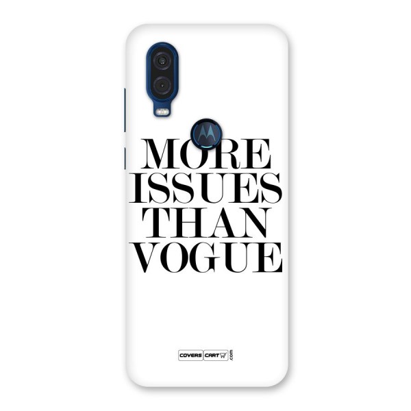 More Issues than Vogue (White) Back Case for Motorola One Vision