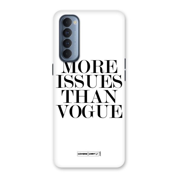 More Issues than Vogue (White) Back Case for Reno4 Pro