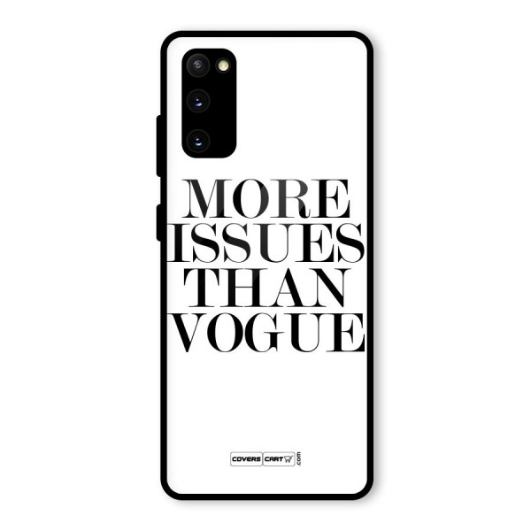 More Issues than Vogue (White) Glass Back Case for Galaxy S20 FE
