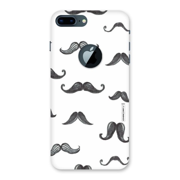 Moustache Pattern (Black) Back Case for iPhone 7 Plus Logo Cut