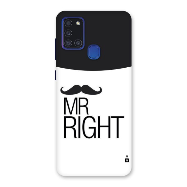 Mr. Right Moustache Back Case for Galaxy A21s