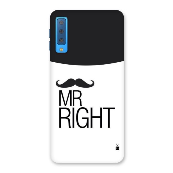 Mr. Right Moustache Back Case for Galaxy A7 (2018)