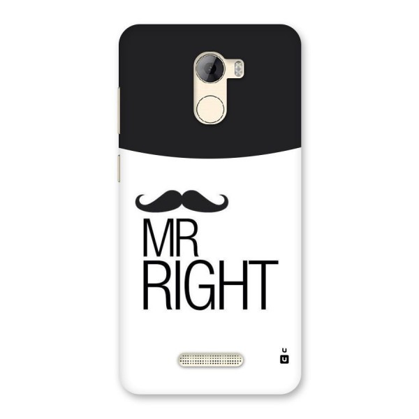 Mr. Right Moustache Back Case for Gionee A1 LIte
