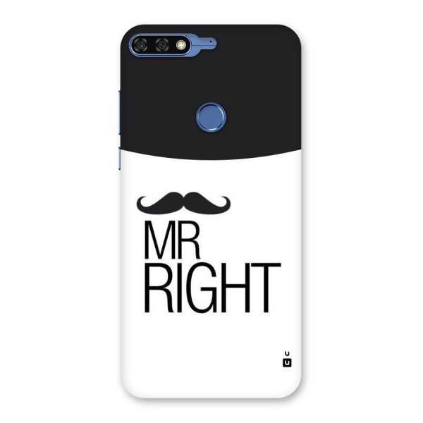 Mr. Right Moustache Back Case for Honor 7C